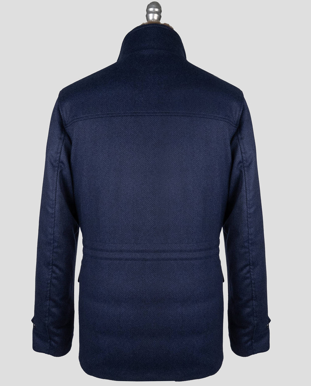 Cesare Attolini Blue Cashmere Beaver Fur Coat