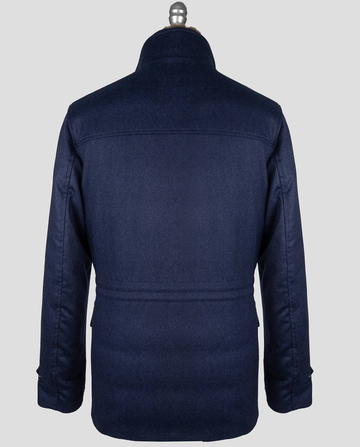 Cesare Attolini Blue Cashmere Beaver Fur Coat