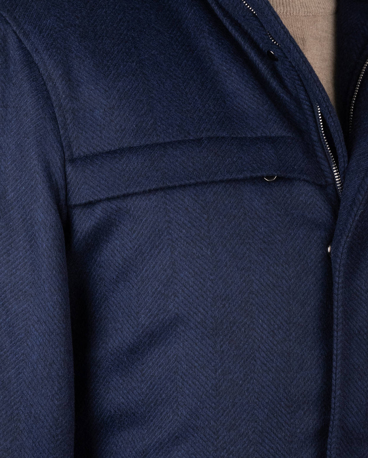 Cesare Attolini Blue Cashmere Beaver Fur Coat