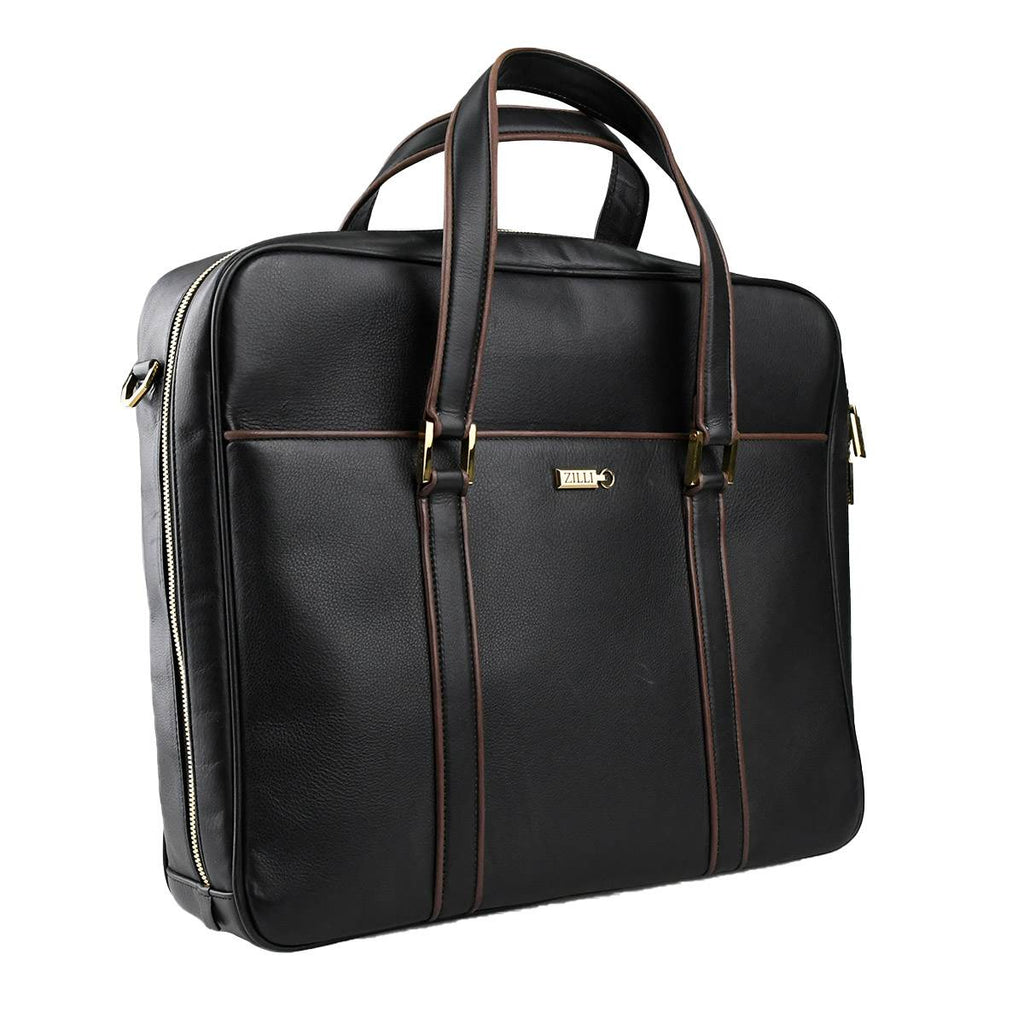Zilli Zilli Black Leather Briefcase Black 001