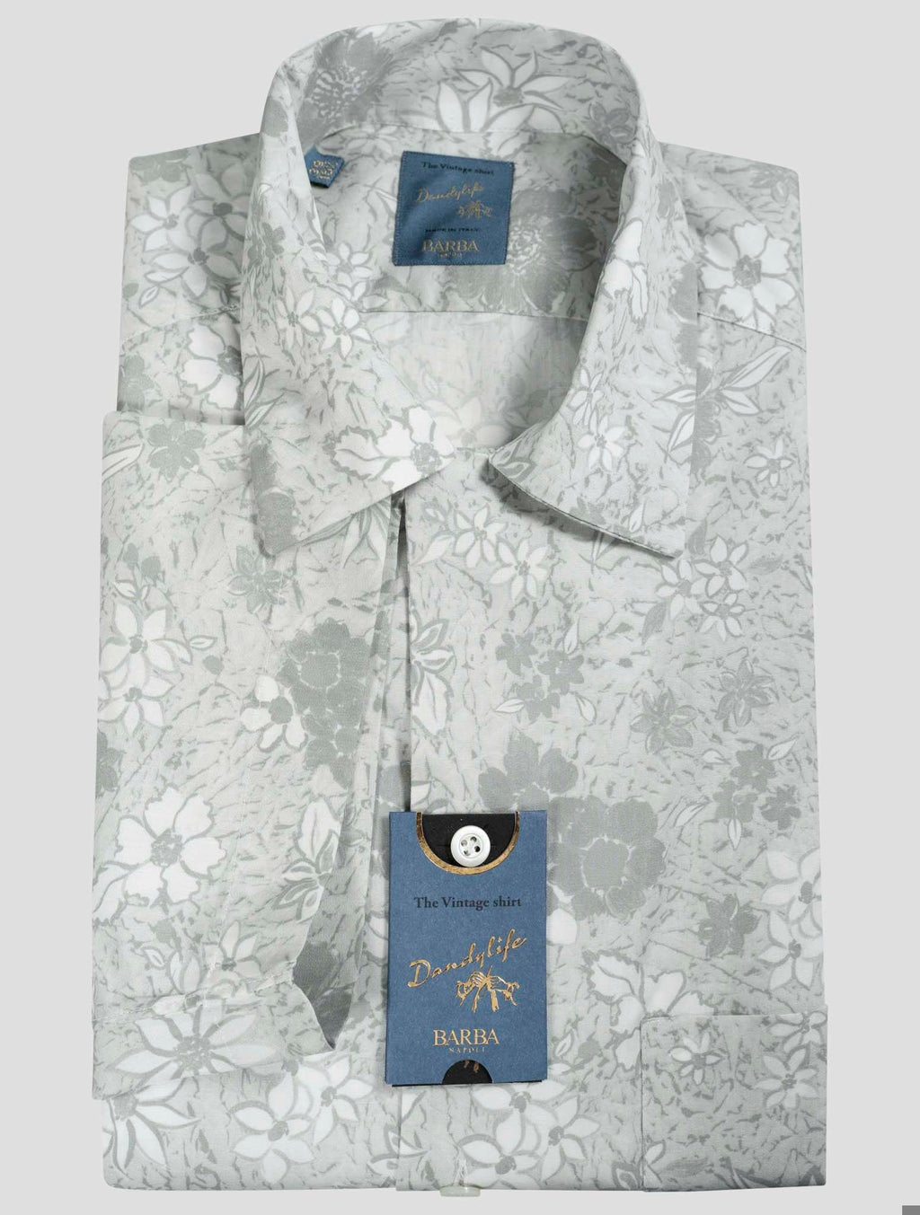 Barba Napoli Barba Napoli Gray Cotton Short Sleeve Shirt Gray 000