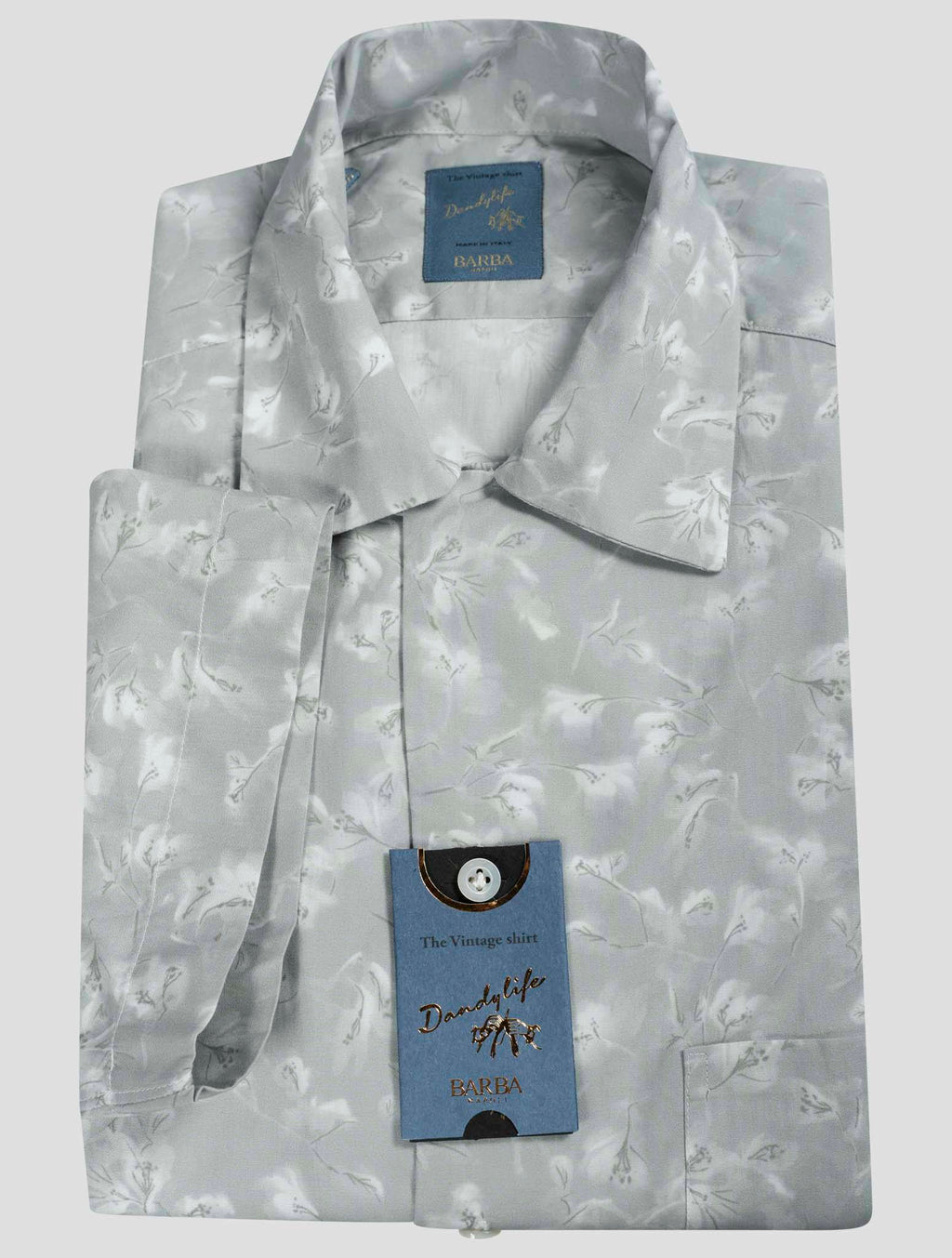 Barba Napoli Barba Napoli Gray Cotton Short Sleeve Shirt Gray 000