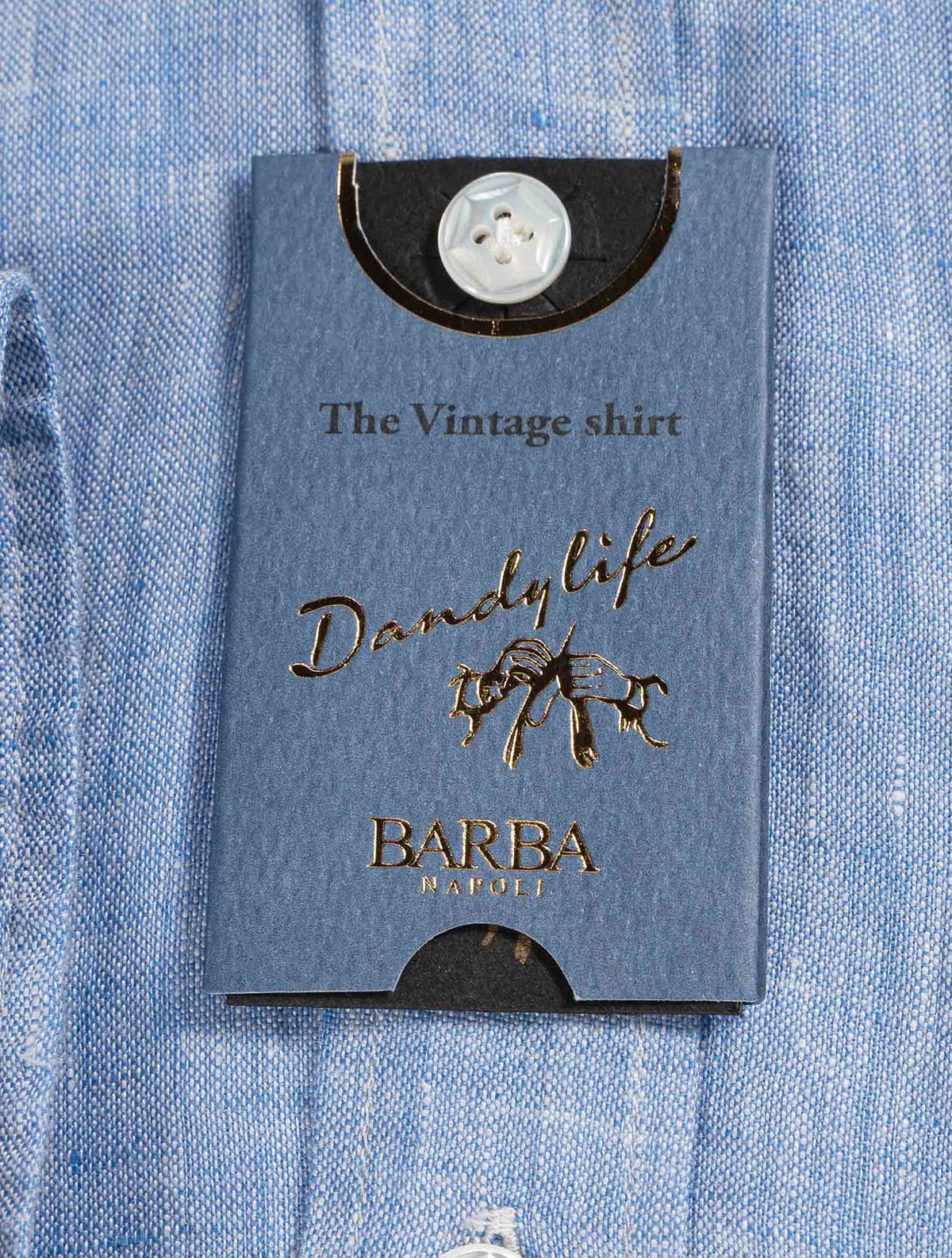 Barba Napoli Light Blue Linen Shirt