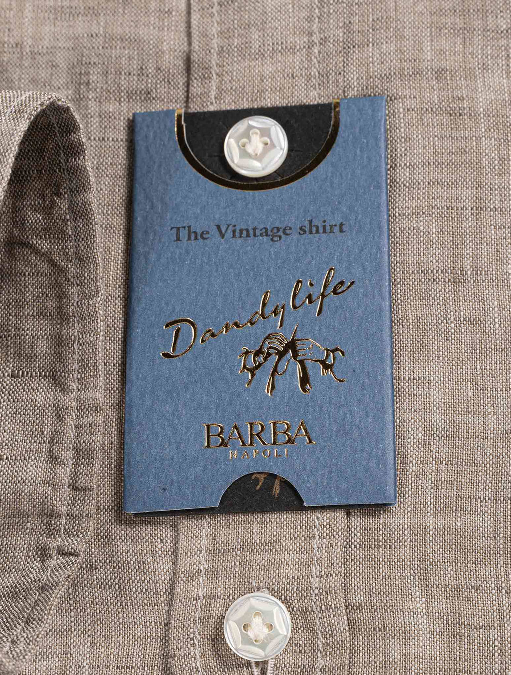 Barba Napoli Beige Linen Shirt