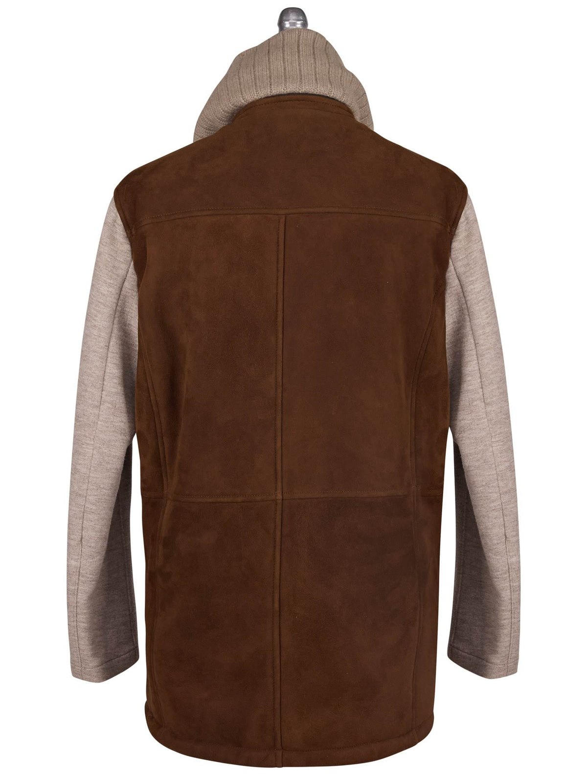Kiton Brown Beige Sheepskin Cashmere Coat
