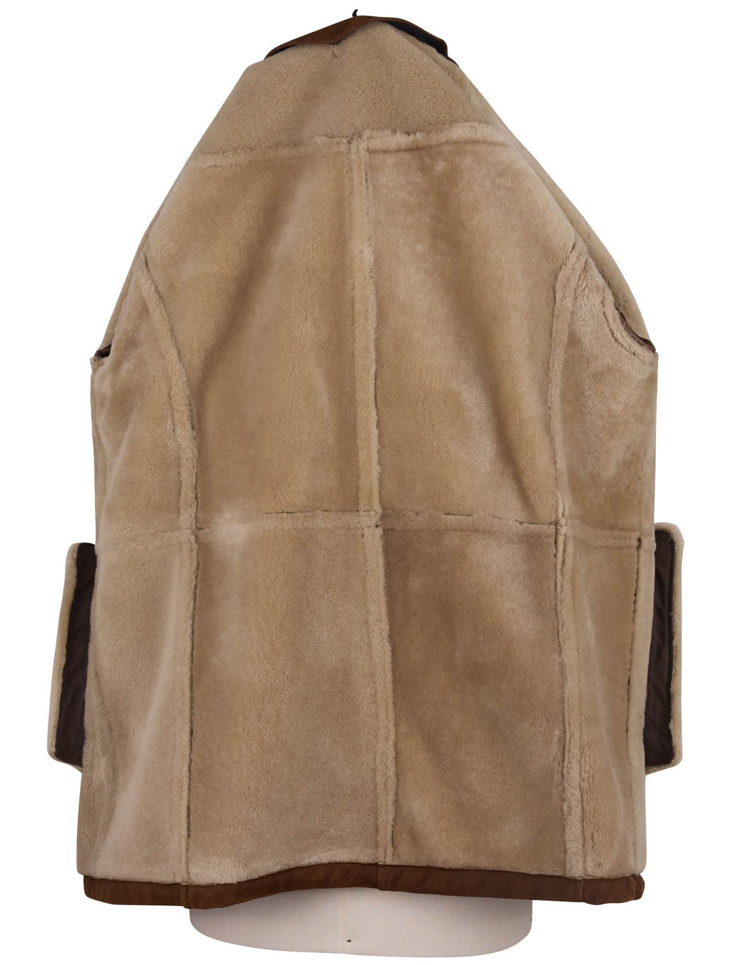 Kiton Brown Beige Sheepskin Cashmere Coat
