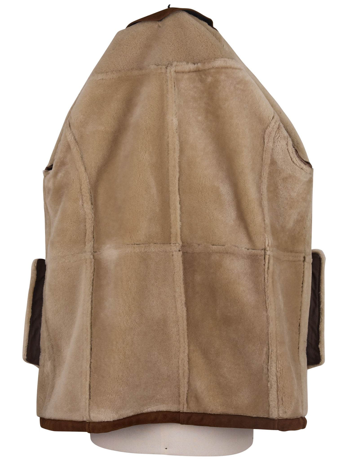Kiton Brown Beige Sheepskin Cashmere Coat