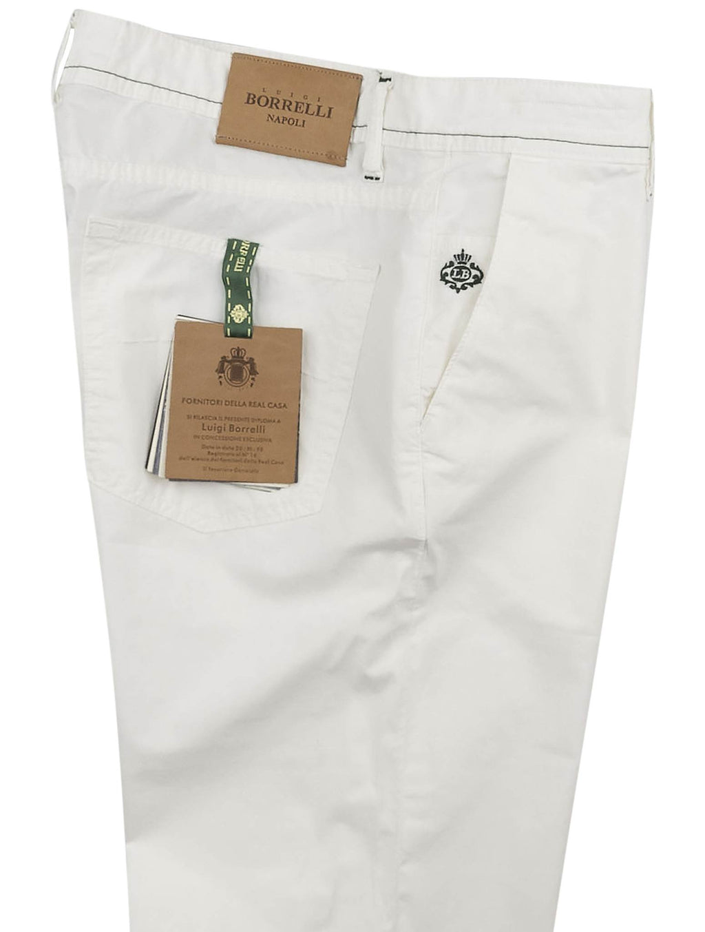 Luigi Borrelli White Cotton Ea Pant