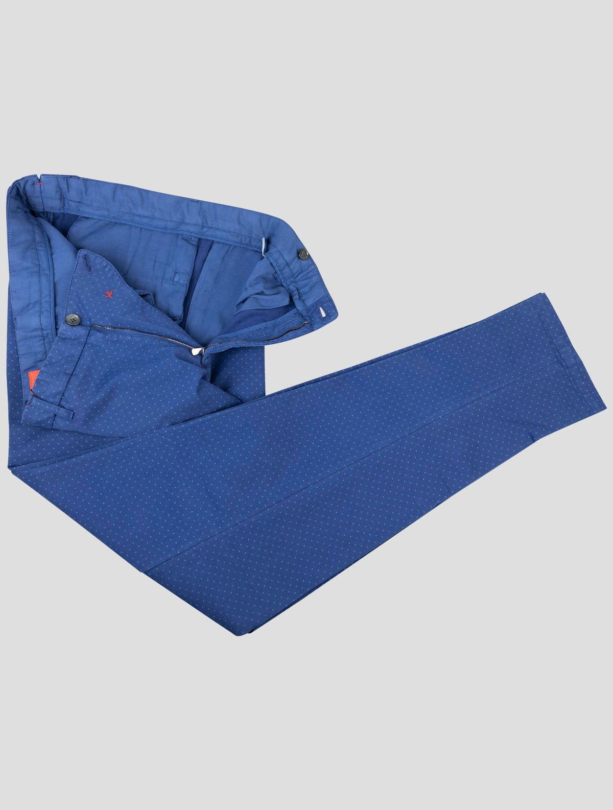 Isaia Isaia Blue Cotton Pants Blue 001