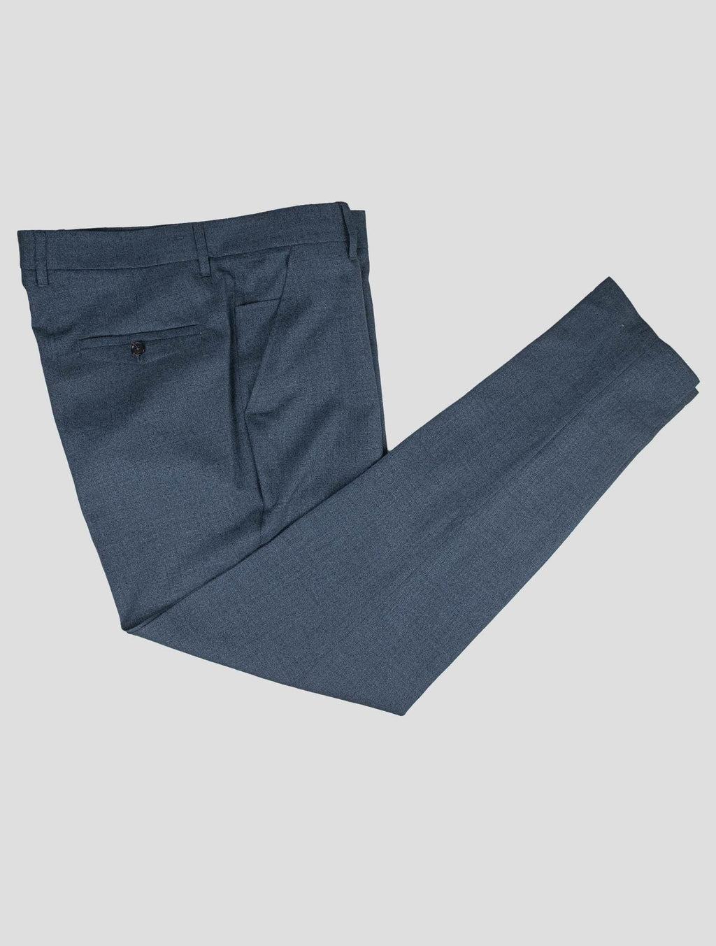 Isaia Blue Wool Silk Linen Dress Pants