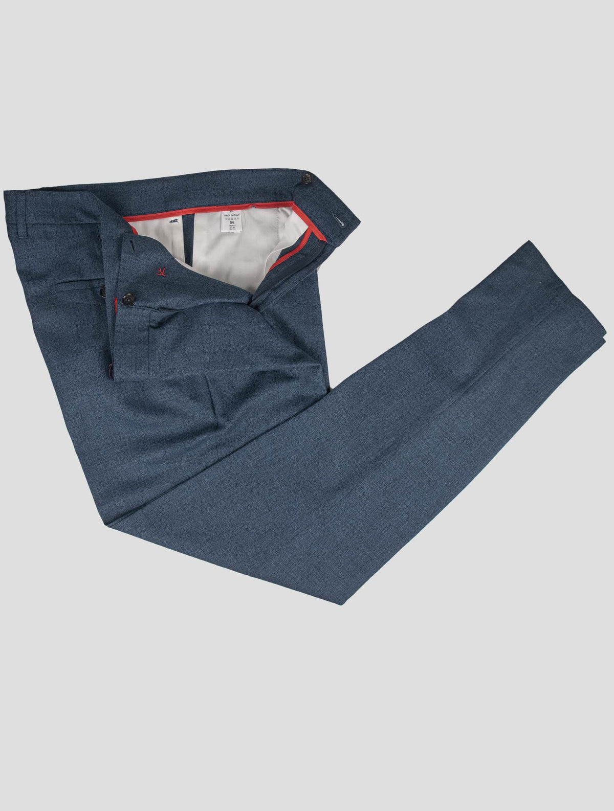 Isaia Isaia Blue Wool Silk Linen Dress Pants Blue 001