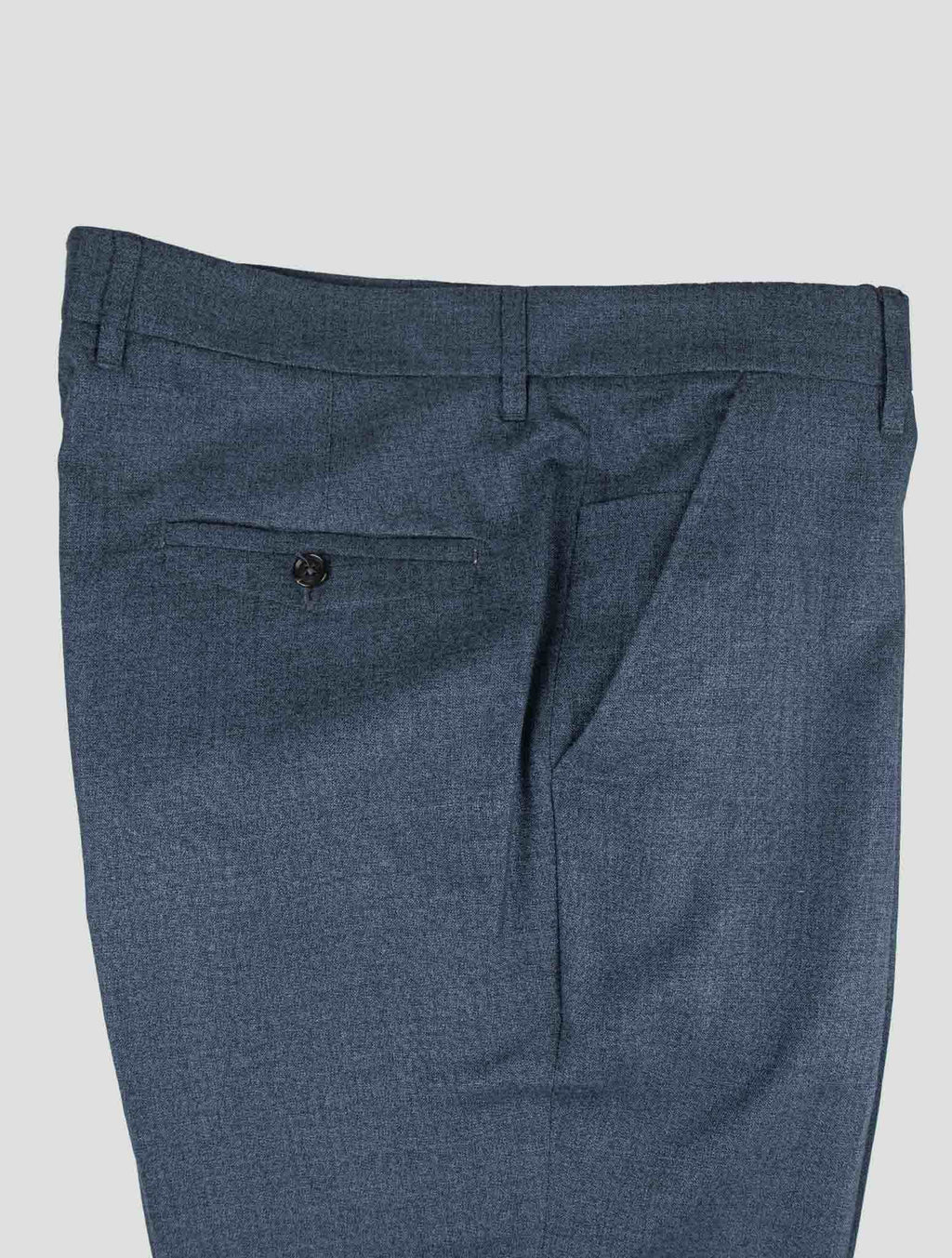 Isaia Blue Wool Silk Linen Dress Pants