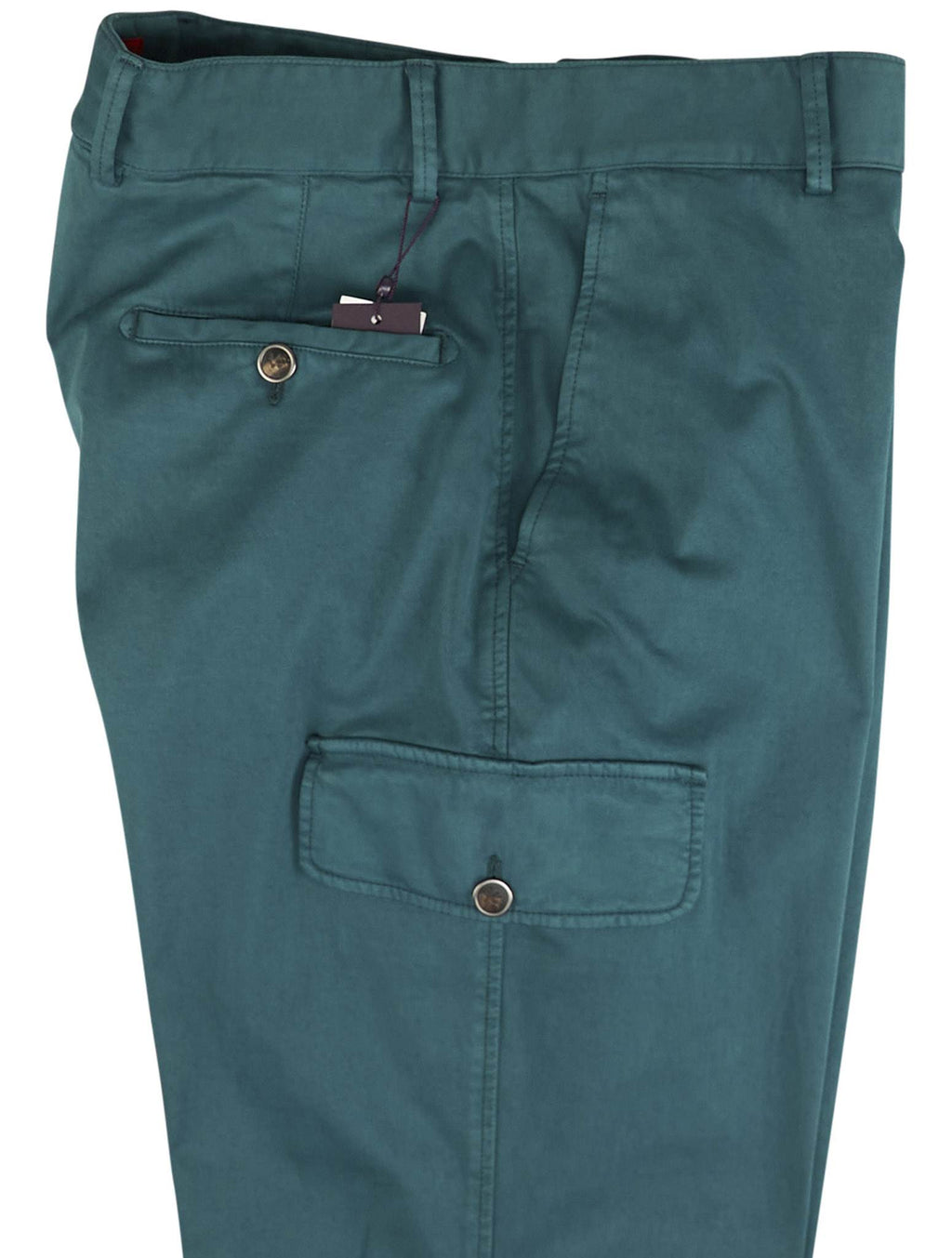 Isaia Green Cotton Cashmere Ea Cargo Pant