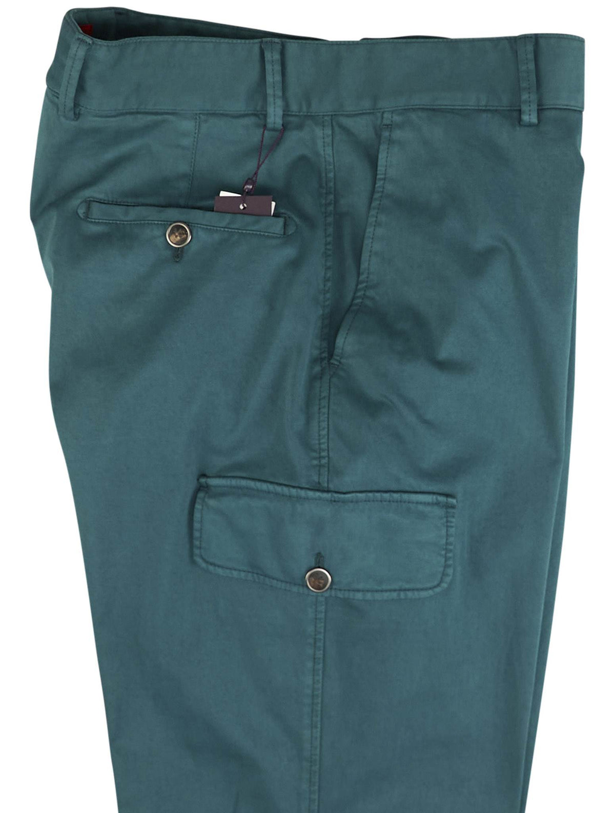 Isaia Green Cotton Cashmere Ea Cargo Pant