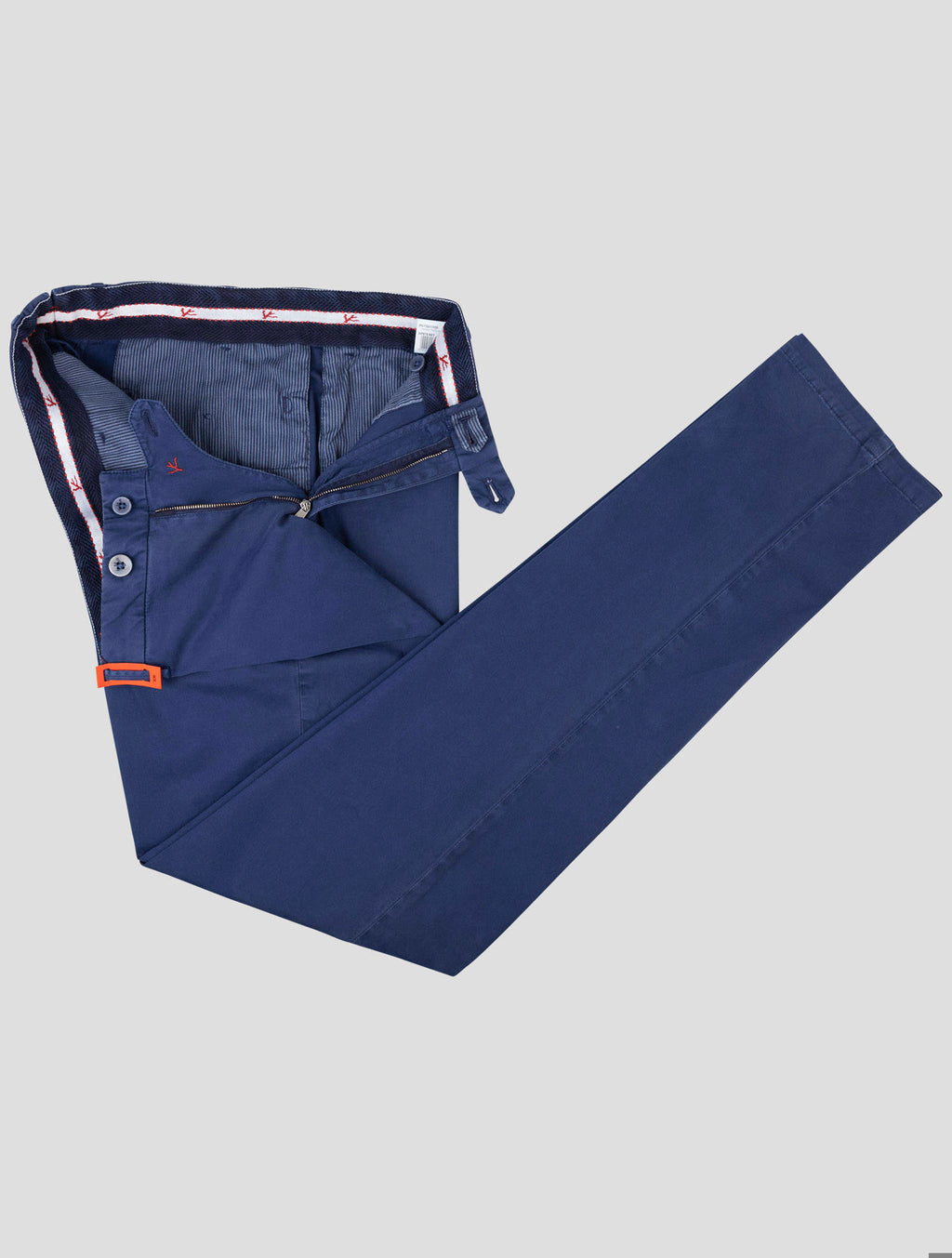 Isaia Isaia Blue Cotton Ea Pants Blue 001