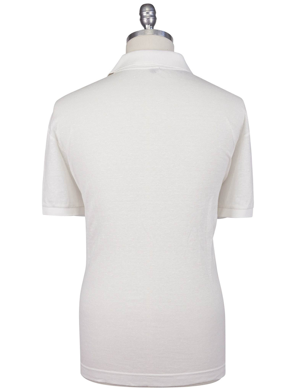 Kiton White Linen Cotton Polo