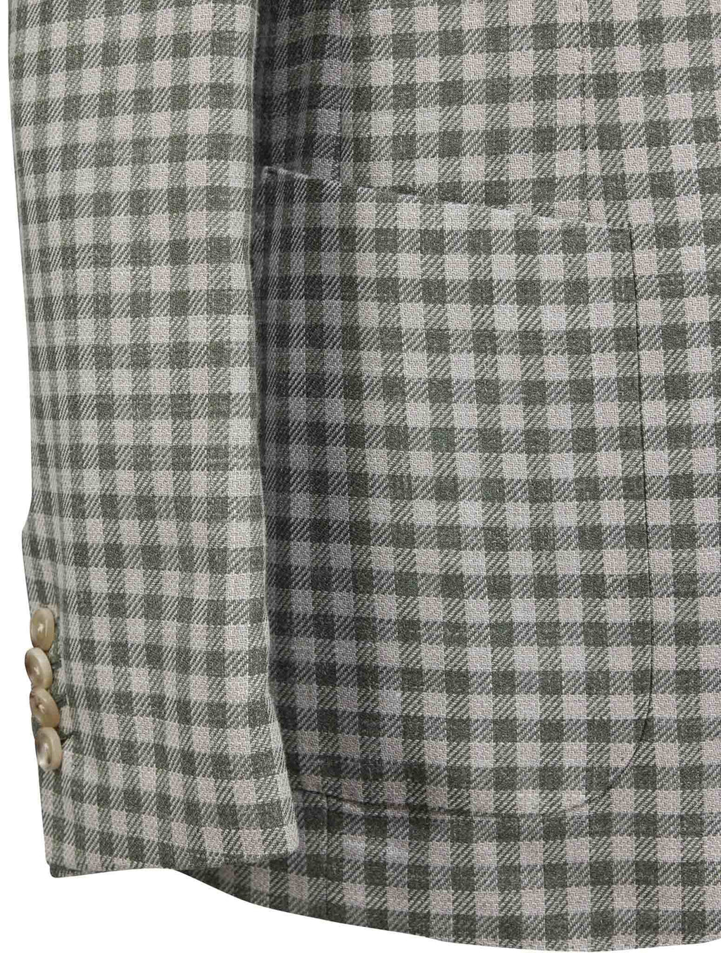 Luigi Borrelli Gray Green Wool Silk Linen Blazer