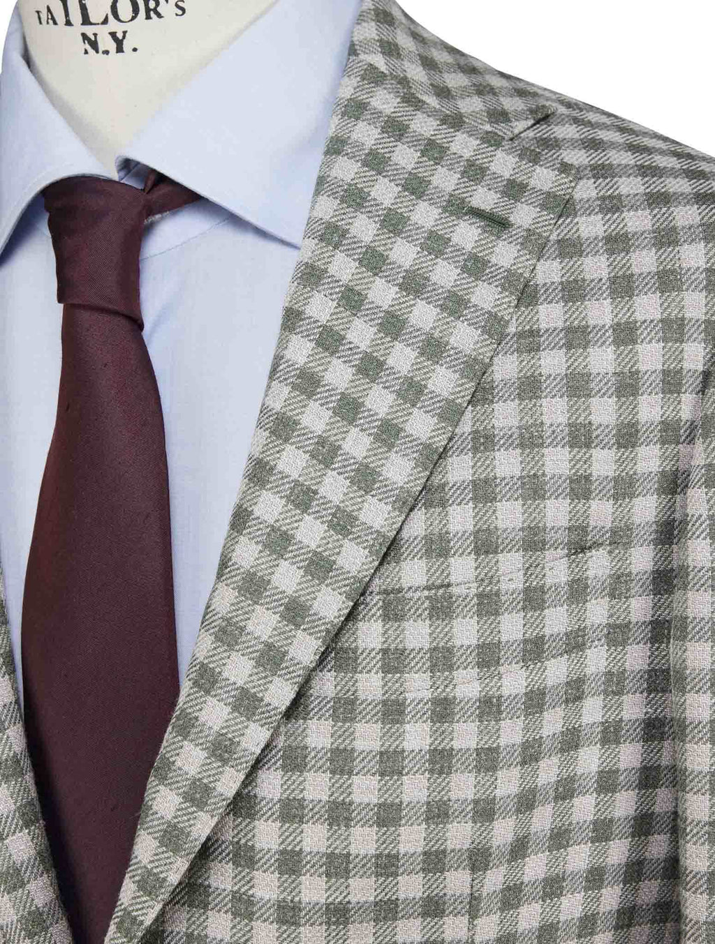 Luigi Borrelli Gray Green Wool Silk Linen Blazer