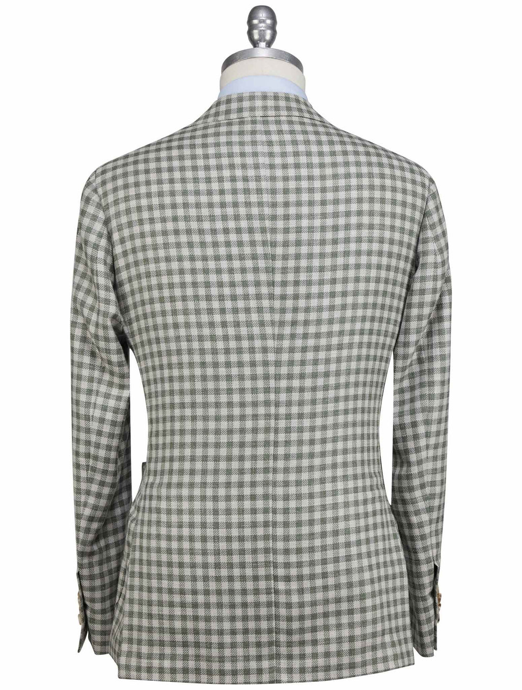 Luigi Borrelli Gray Green Wool Silk Linen Blazer