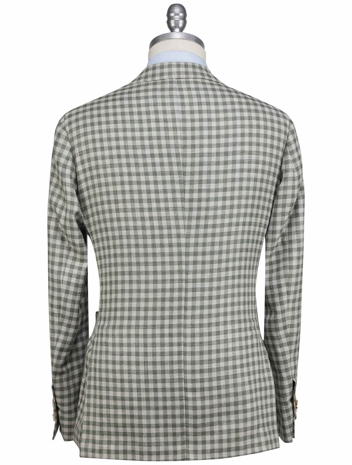 Luigi Borrelli Gray Green Wool Silk Linen Blazer