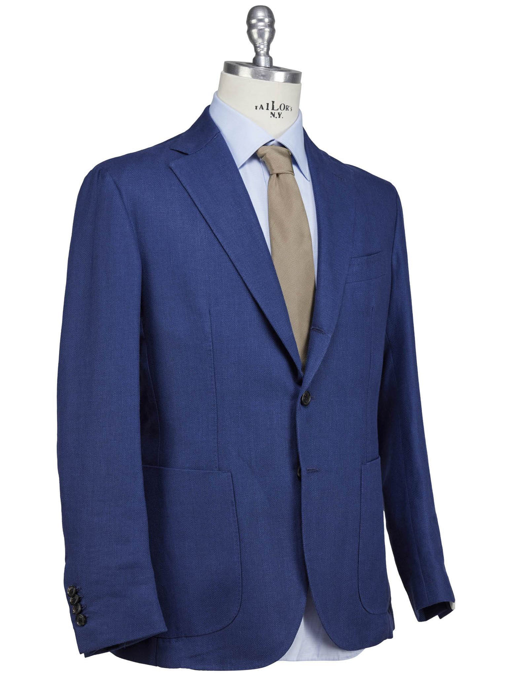 Luigi Borrelli Luigi Borrelli Blue Linen Virgin Wool Blazer Blue 001