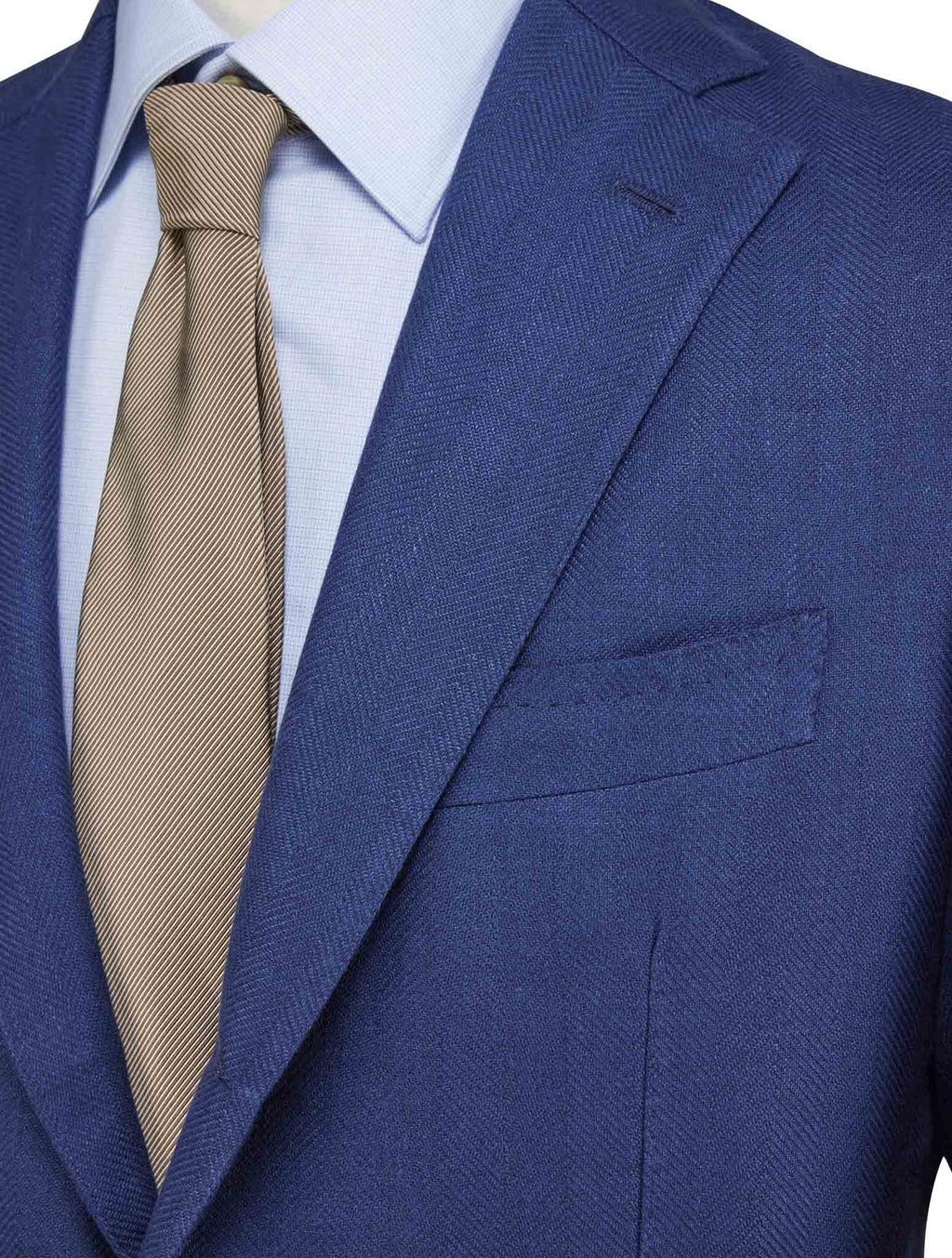 Luigi Borrelli Blue Linen Virgin Wool Blazer