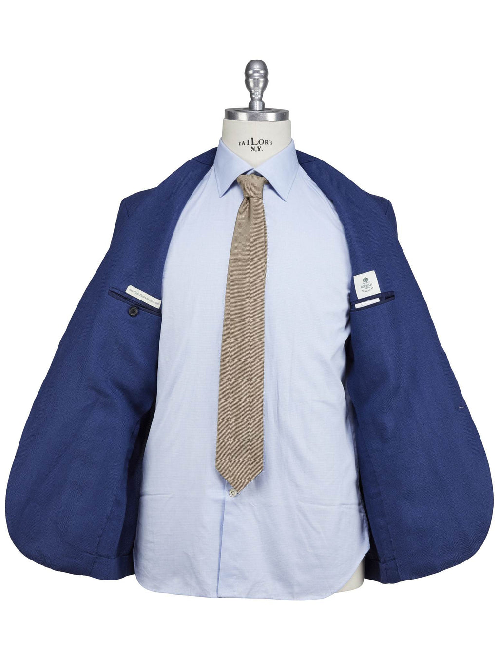Luigi Borrelli Blue Linen Virgin Wool Blazer
