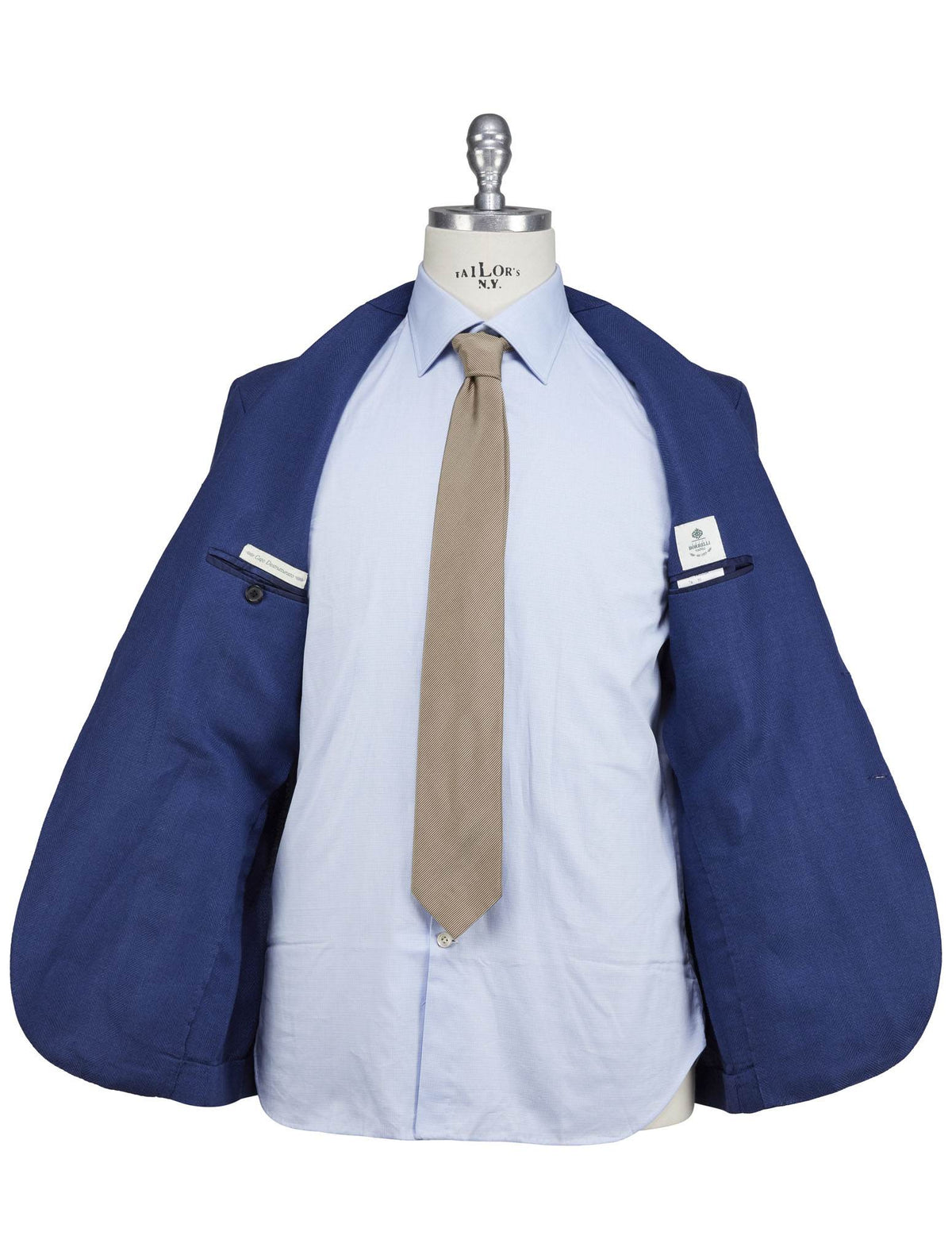 Luigi Borrelli Blue Linen Virgin Wool Blazer