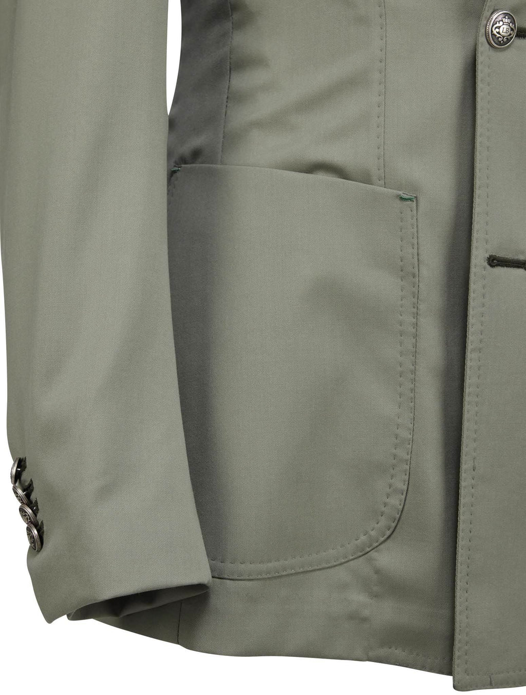 Luigi Borrelli Green Virgin Wool Blazer