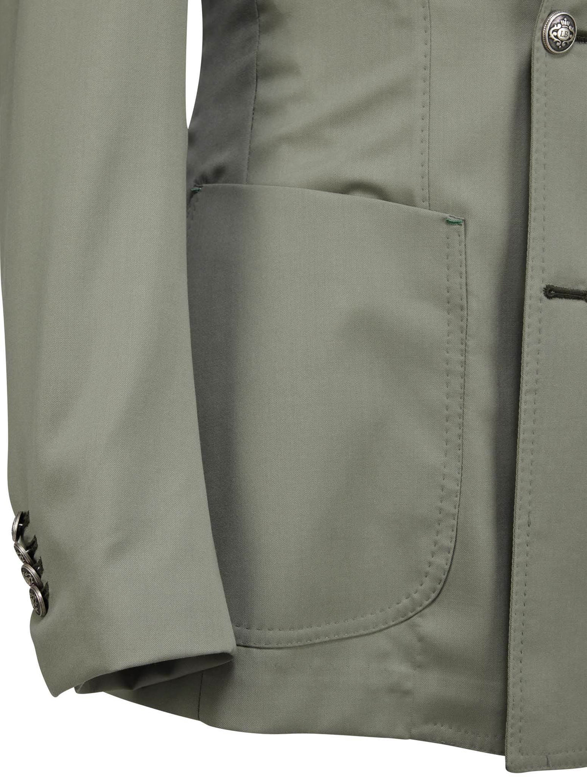 Luigi Borrelli Green Virgin Wool Blazer