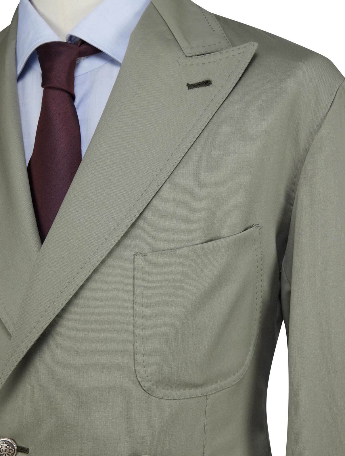 Luigi Borrelli Green Virgin Wool Blazer