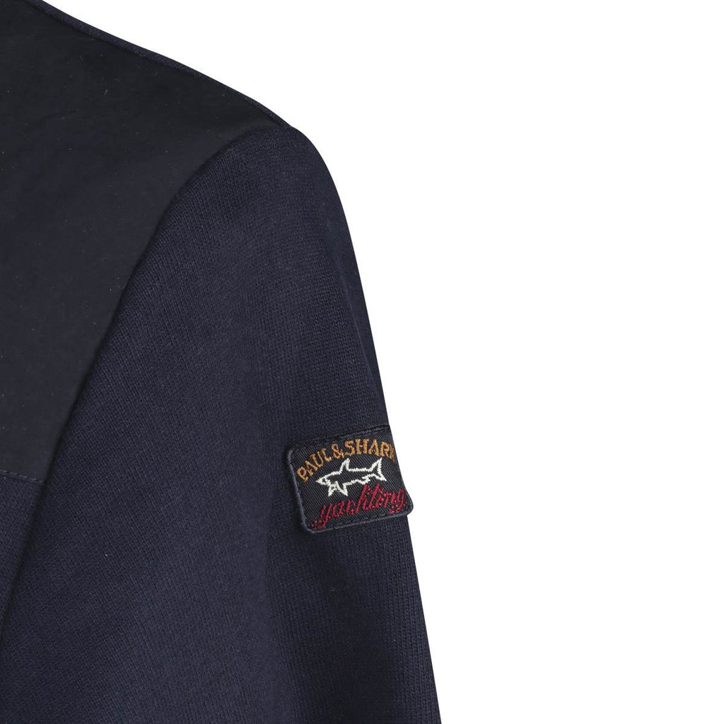 PAUL&SHARK Blue Cotton Sweater Full Zip