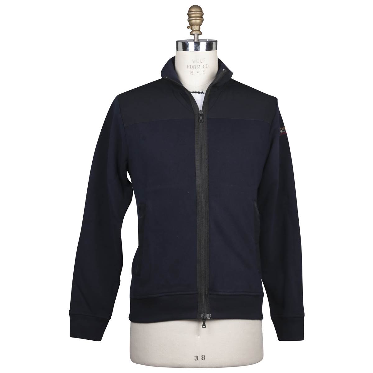 PAUL&SHARK Blue Cotton Sweater Full Zip