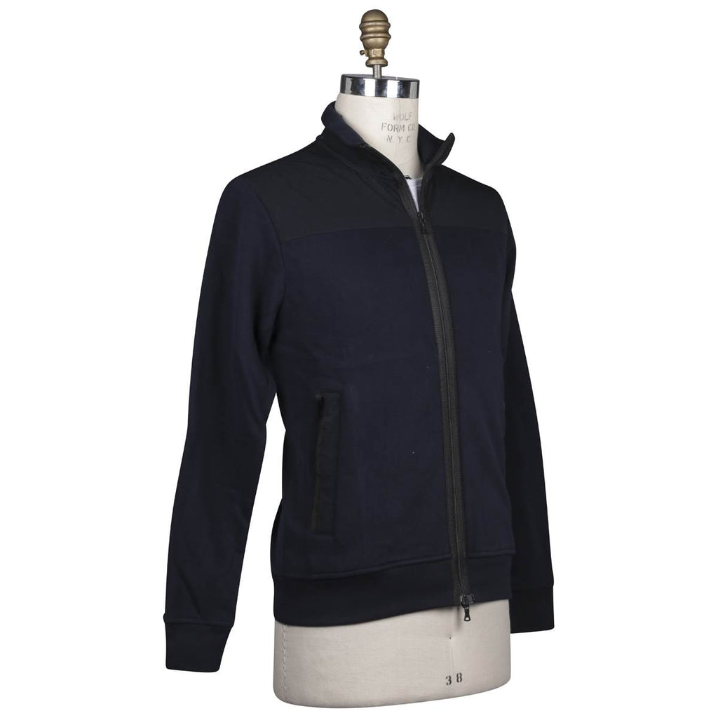 PAUL&SHARK Blue Cotton Sweater Full Zip
