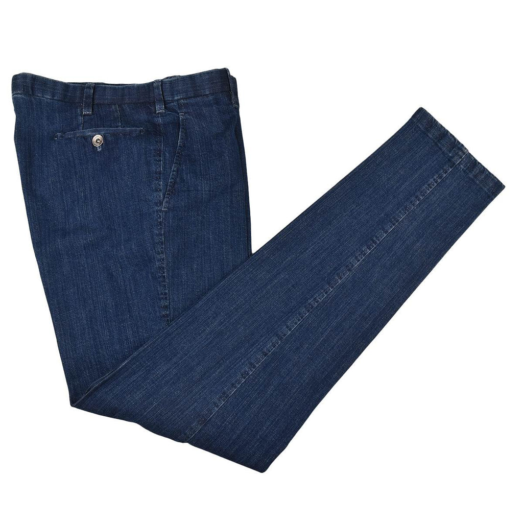 Cesare Attolini Cesare Attolini Cotton Elastan Blue Pant Blue 000