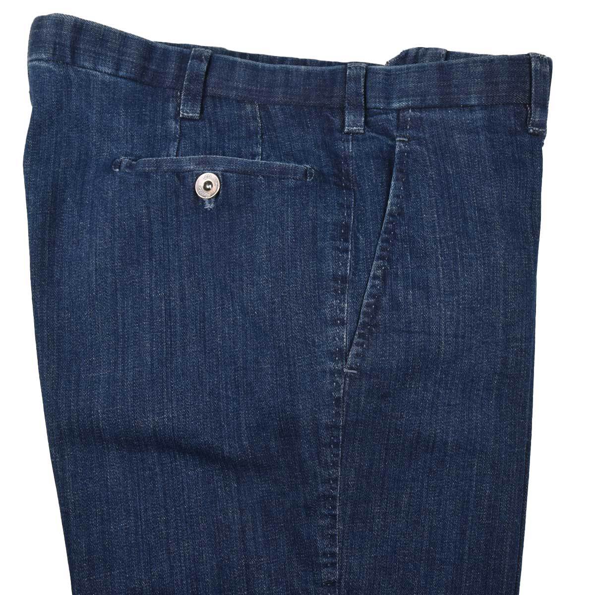 Cesare Attolini Cotton Elastan Blue Pant