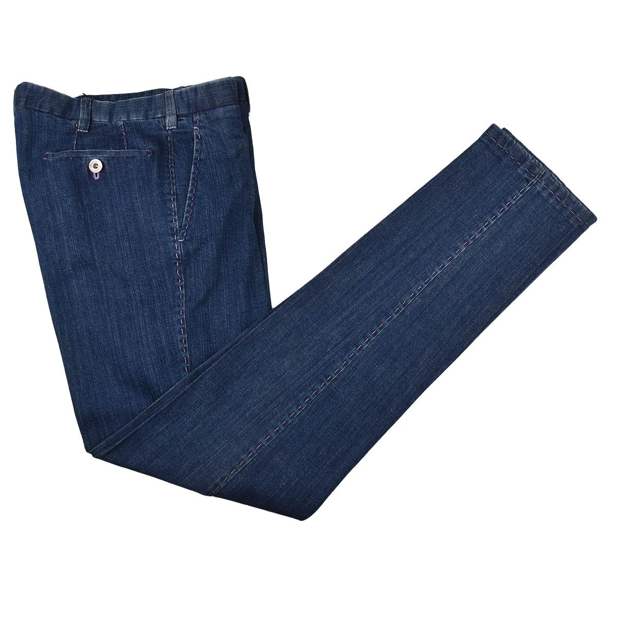 Cesare Attolini Cesare Attolini Cotton Elastan Blue Pants Blue 000