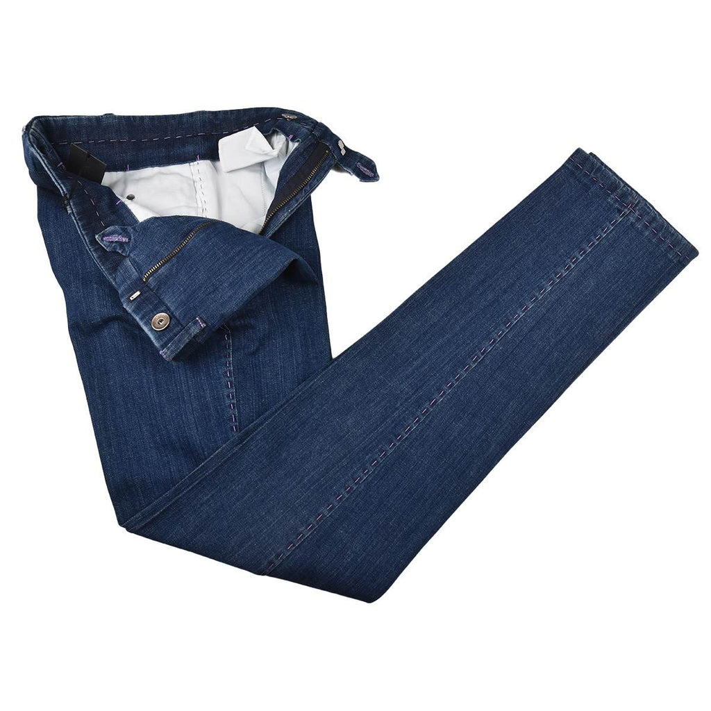 Cesare Attolini Cesare Attolini Cotton Elastan Blue Pants Blue 001