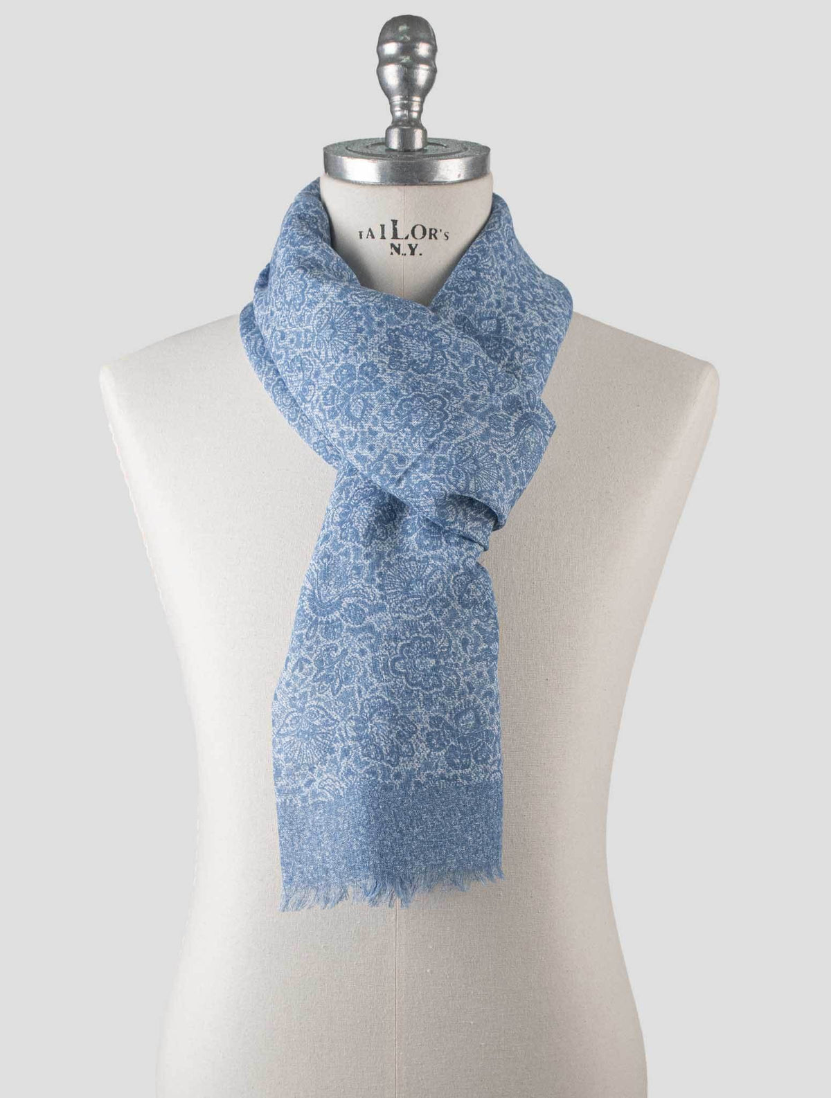 Isaia Isaia Blue Cotton Linen Scarf Blue 000