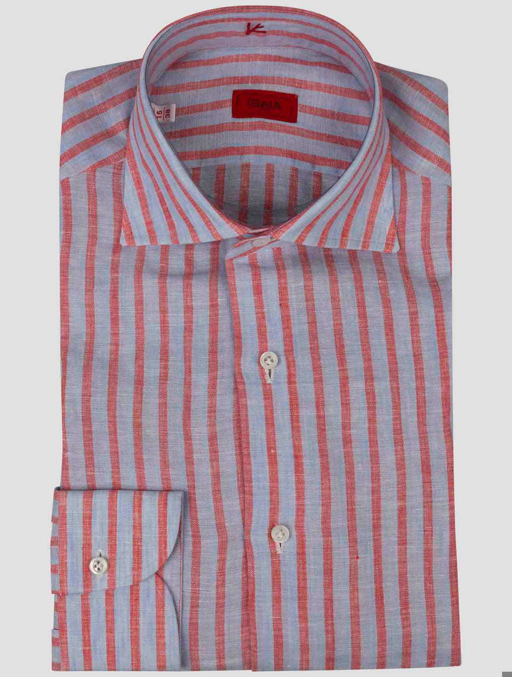 Isaia Isaia Light Blue Red Linen shirt Light Blue / Red 000