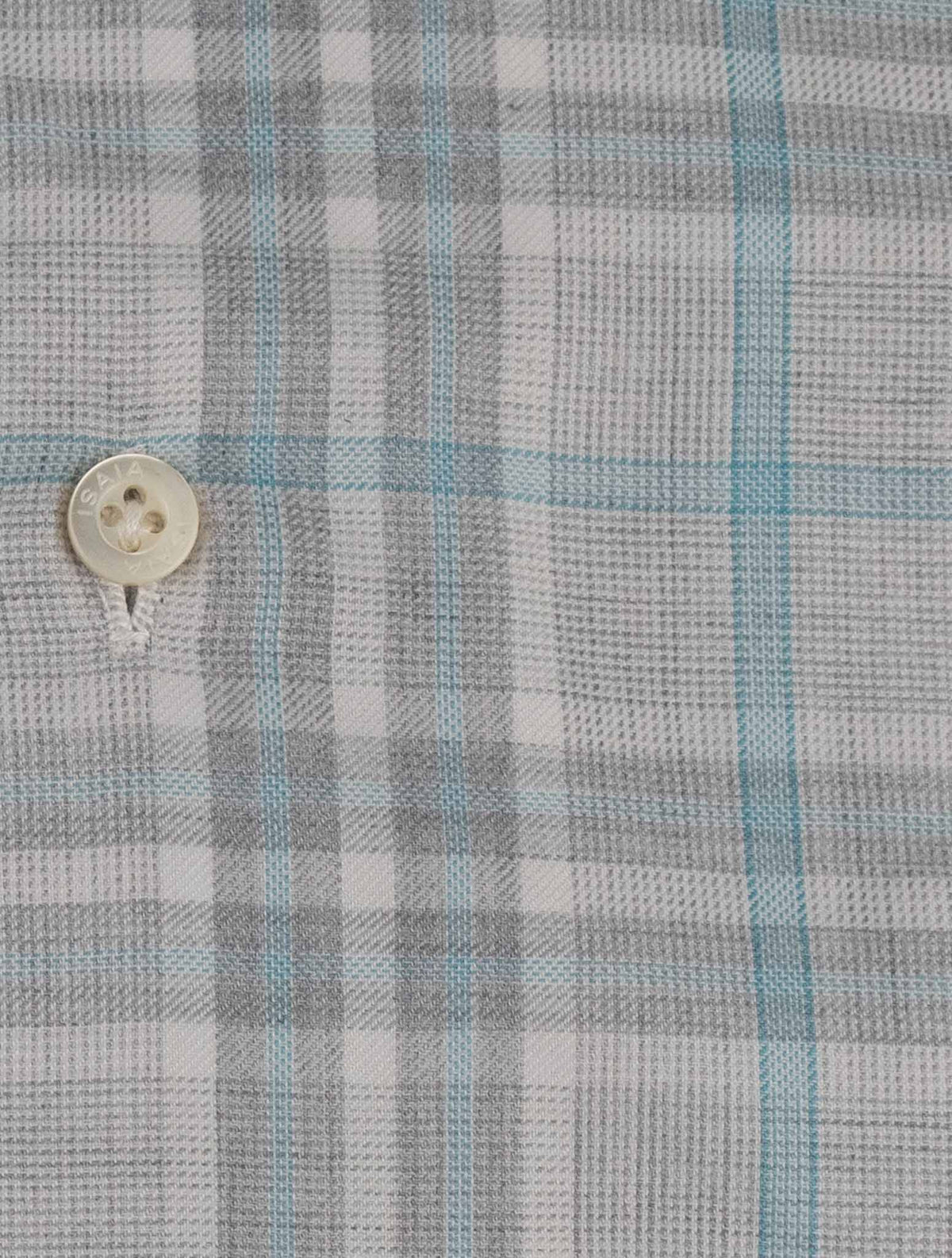 Isaia Light Blue Gray Cotton Shirt