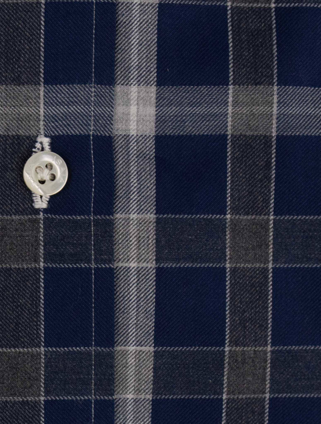 Isaia Blue Gray Cotton Shirt