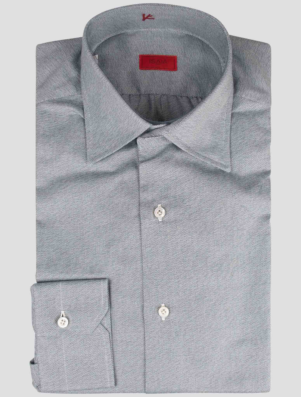 Isaia Gray Cotton Shirt