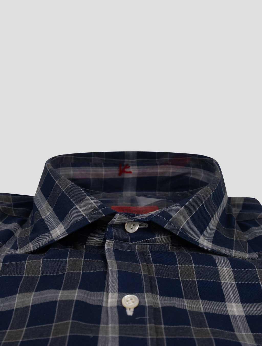 Isaia Isaia Blue Gray Cotton Shirt Blue / Gray 001