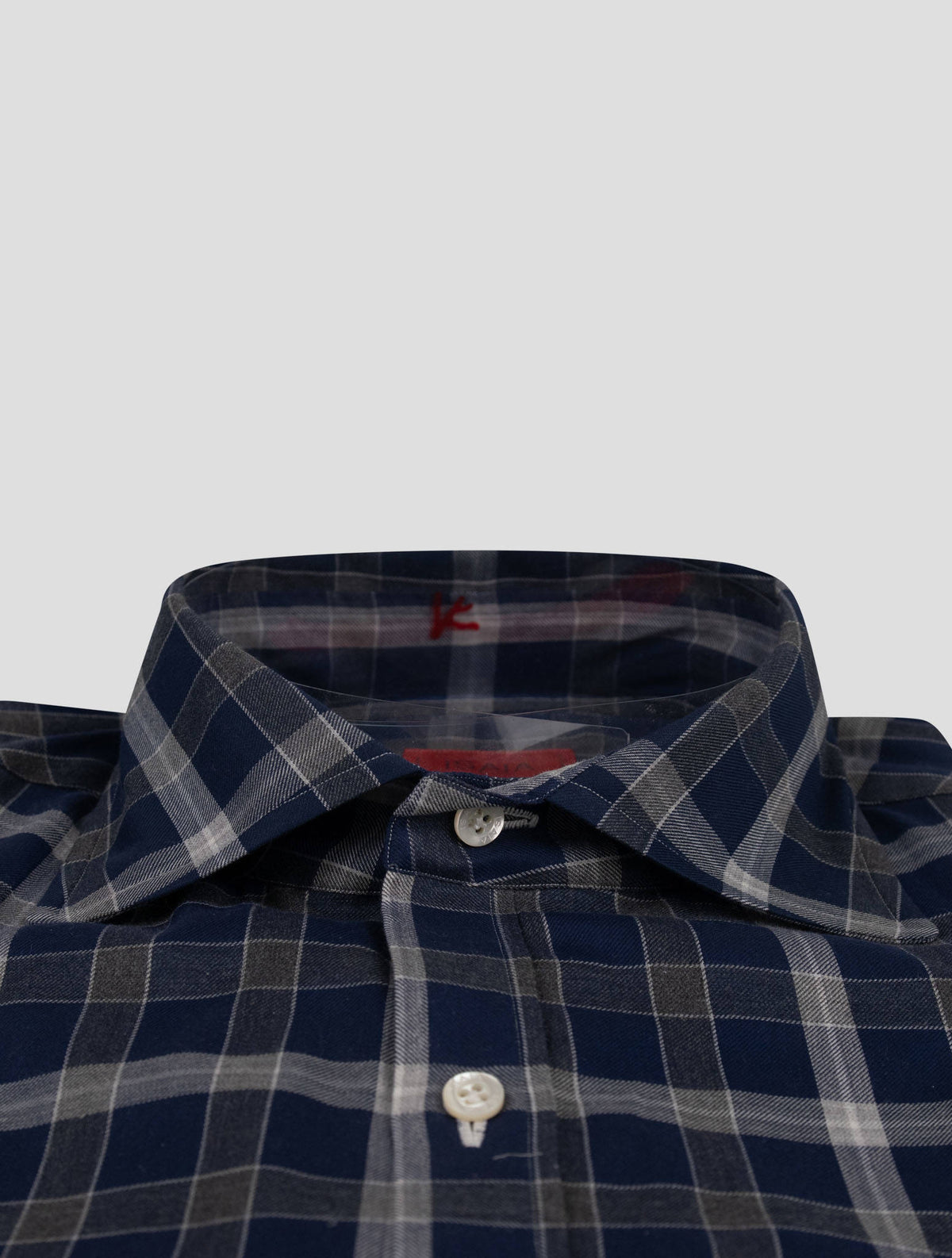 Isaia Isaia Blue Gray Cotton Shirt Blue / Gray 001