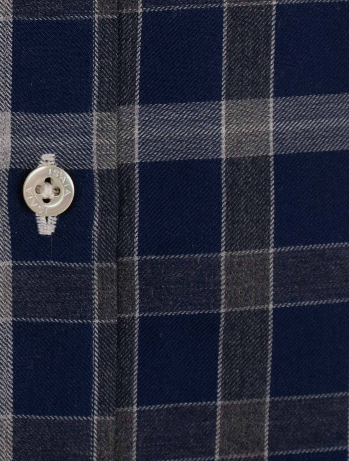 Isaia Blue Gray Cotton Shirt