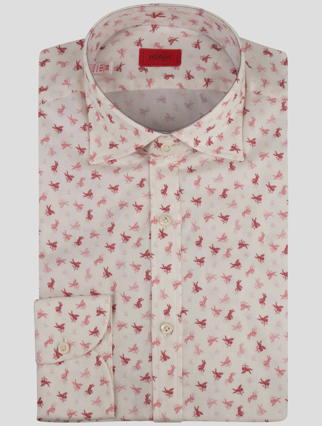 Isaia Isaia Pink White Cotton Shirt Pink / White 000