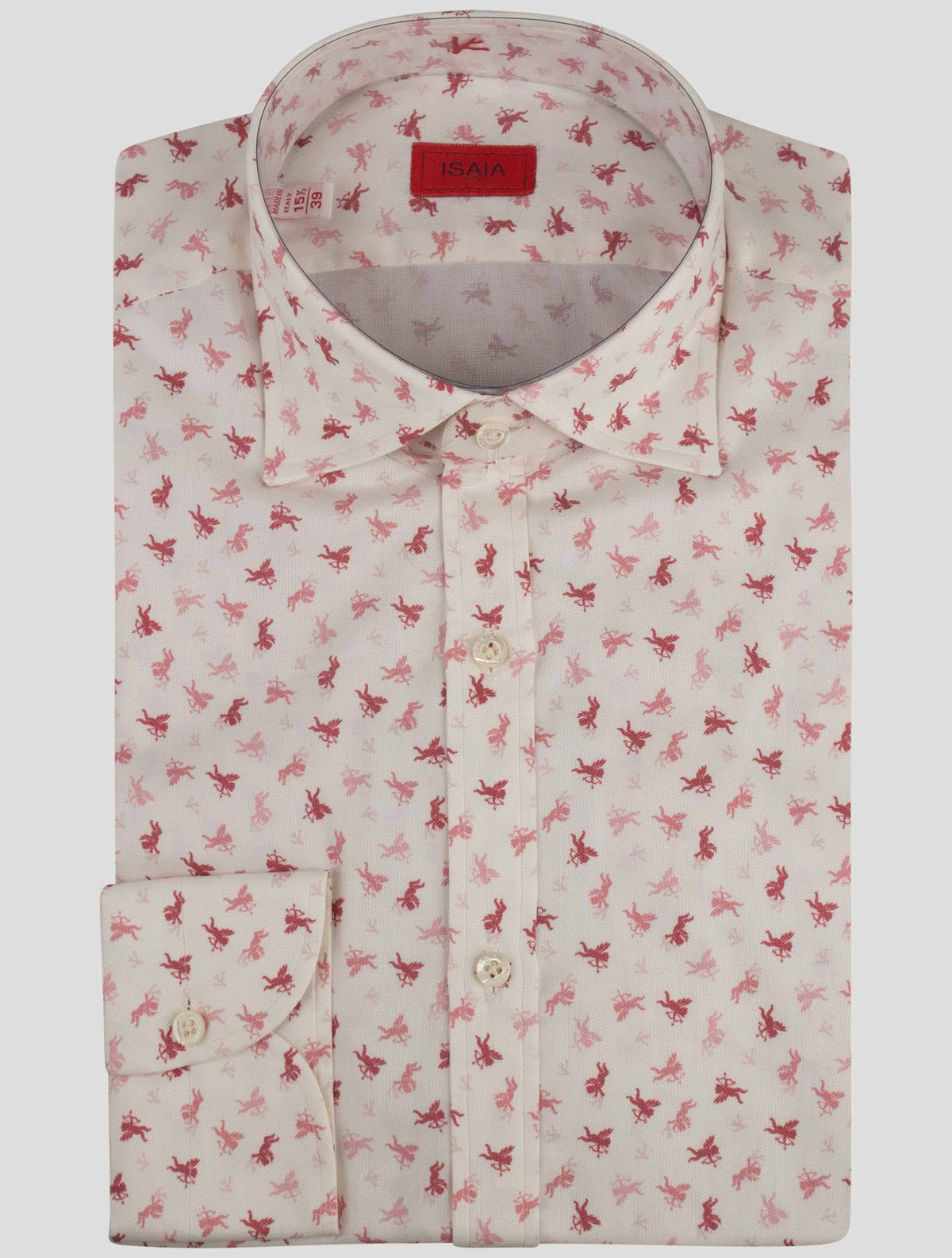 Isaia Pink White Cotton Shirt