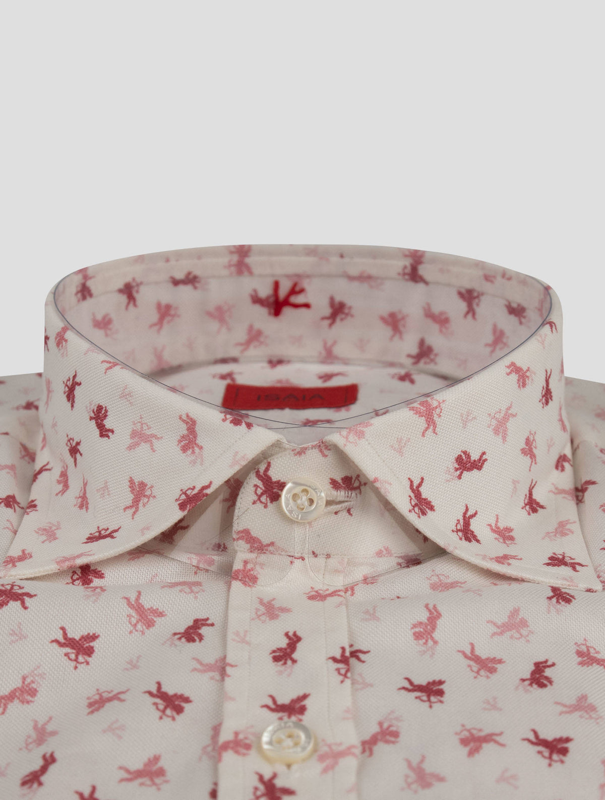 Isaia Isaia Pink White Cotton Shirt Pink / White 001
