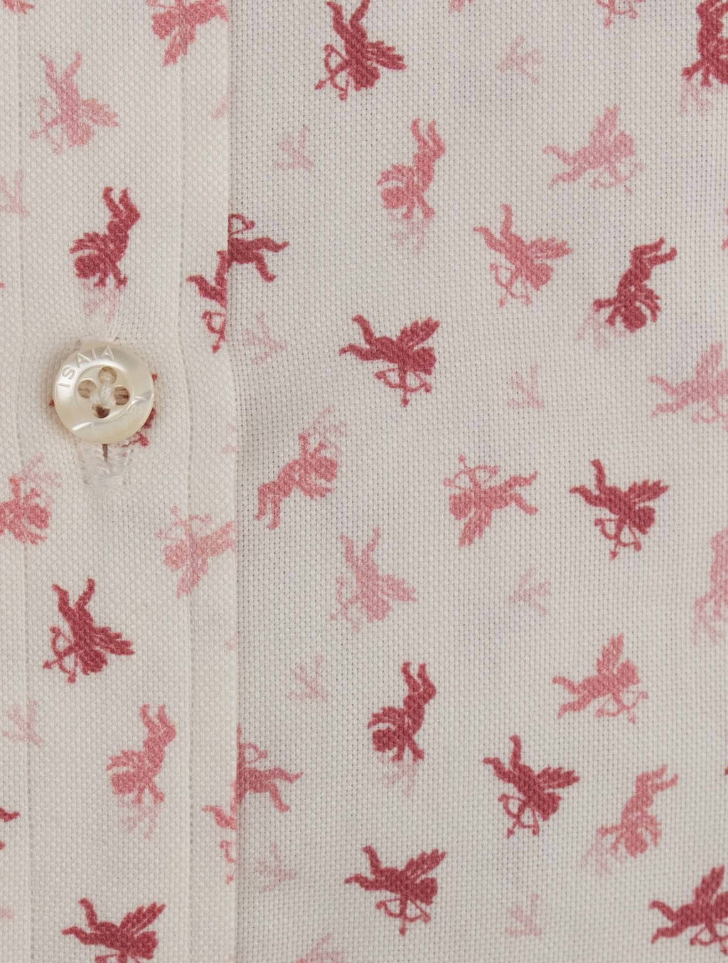 Isaia Pink White Cotton Shirt